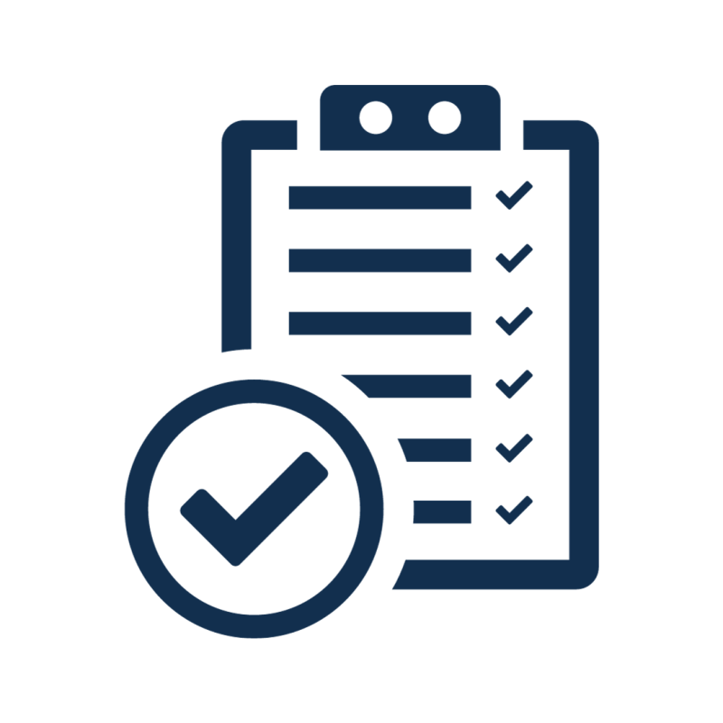 Fund Criteria icon An icon of a clipboard with ticks.